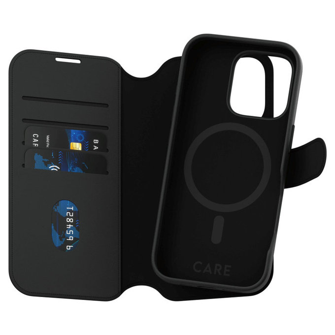Coque Wallet Tango Two-In-One avec MagSafe pour iPhone 16 Pro, Noir, CARE