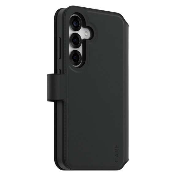 Étui Wallet Tango Two-In-One avec QI pour Samsung Galaxy S25, Noir, PanzerGlass