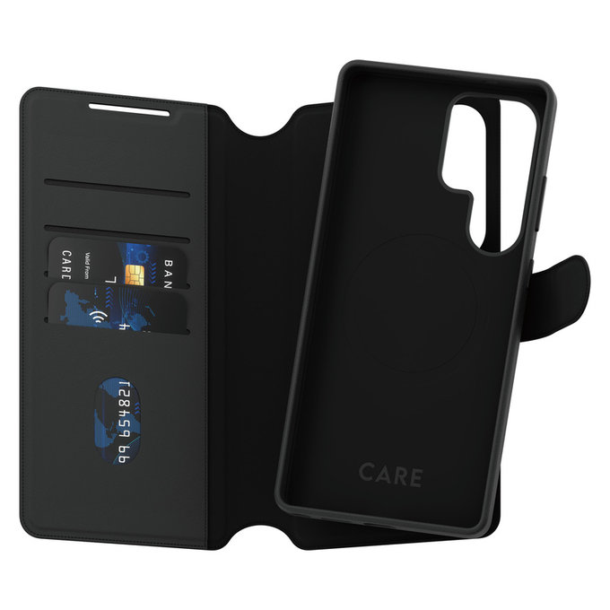 Étui Wallet Tango Two-In-One avec QI pour Samsung Galaxy S25 Ultra, Noir, PanzerGlass