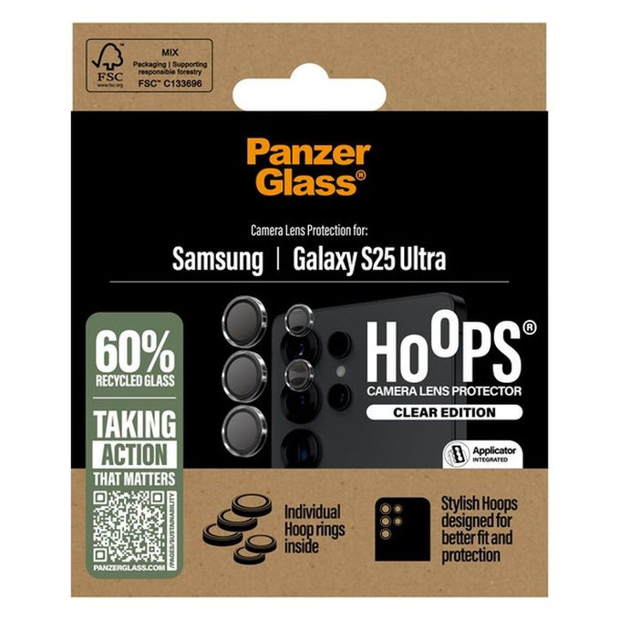 PanzerGlass - Couvercle de Protection d'Objectif d'Appareil Hoops pour Samsung Galaxy S25 Ultra, transparent