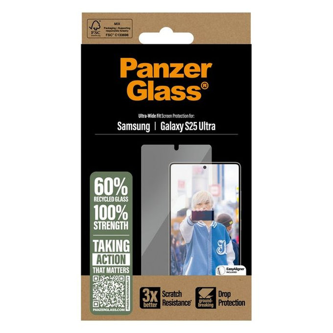 PanzerGlass - Verre Trempé UWF avec un applicateur pour Samsung Galaxy S25 Ultra, transparent