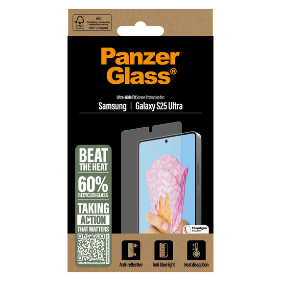 Verre trempé UWF All-in-One avec applicateur pour Samsung Galaxy S25 Ultra, Clair, PanzerGlass