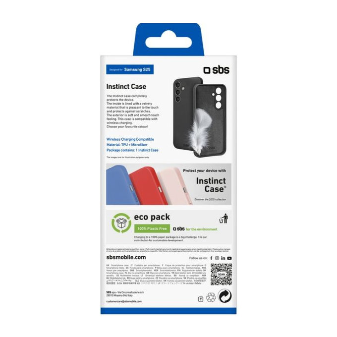 SBS - Étui Instinct pour Samsung Galaxy S25, noir
