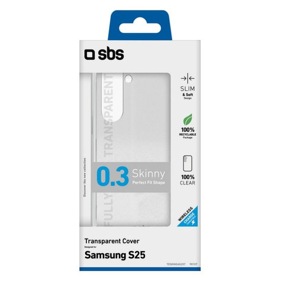 SBS - Étui Skinny pour Samsung Galaxy S25, transparent