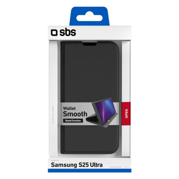 SBS - Étui Book Wallet Smooth pour Samsung Galaxy S25 Ultra, noir