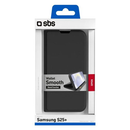 SBS - Étui Book Wallet Smooth pour Samsung Galaxy S25+, noir
