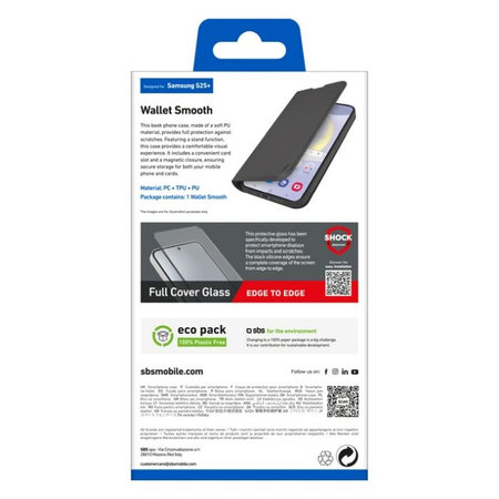 SBS - Étui Book Wallet Smooth pour Samsung Galaxy S25+, noir