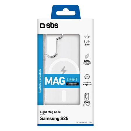 SBS - Étui Light Mag pour Samsung Galaxy S25, transparent