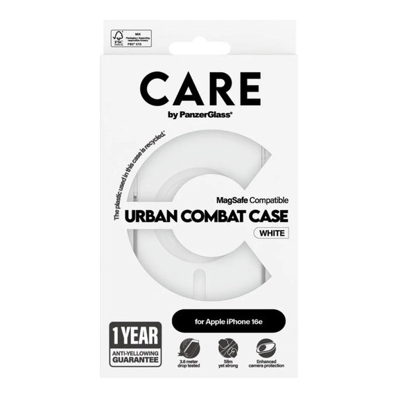 Coque Urban Combat avec MagSafe pour iPhone 17e/16e, Blanc, CARE