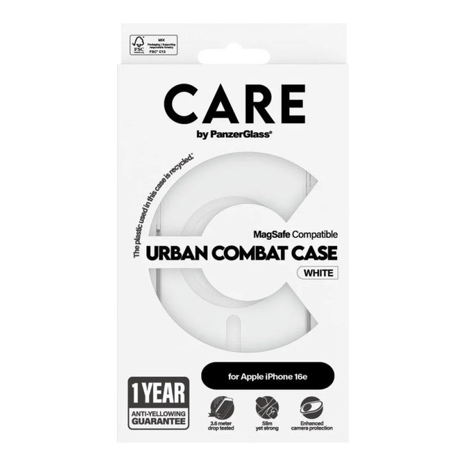 Coque Urban Combat avec MagSafe pour iPhone 17e/16e, Blanc, CARE