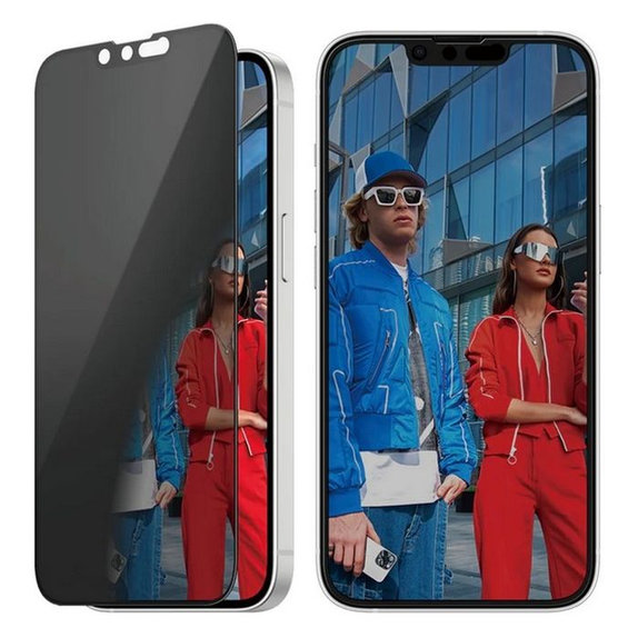PanzerGlass - Verre Trempé UWF Privacy avec un applicateur pour iPhone 13, 13 Pro, 14 et 16e, transparent