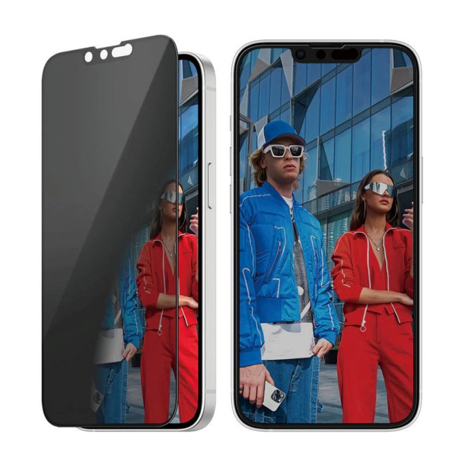 Verre trempé UWF Privacy avec applicateur pour iPhone 17e/16e/14/13/13 Pro, Noir, PanzerGlass