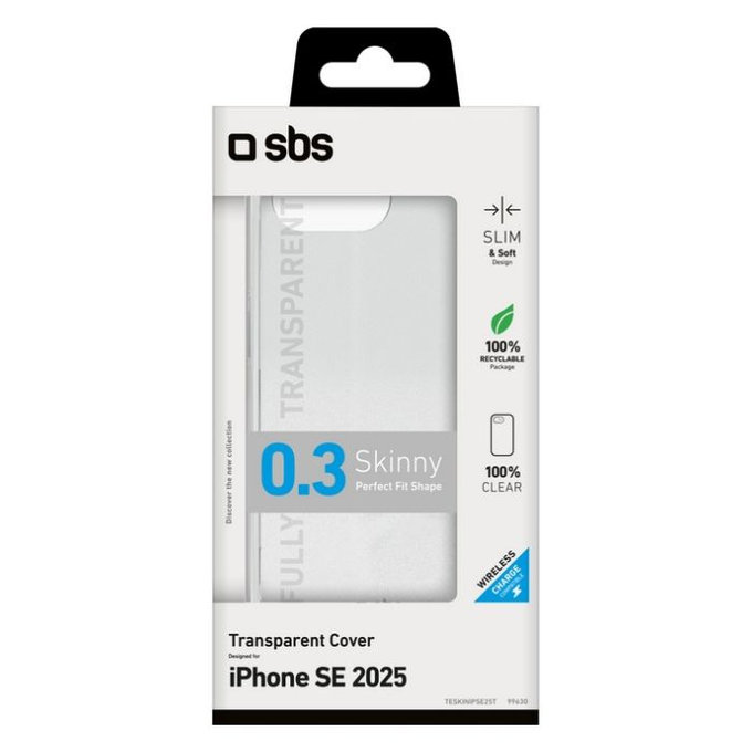 SBS - Coque Skinny pour iPhone 16e, transparente