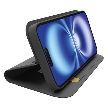 SBS - Étui Book Wallet Smooth pour iPhone 16e, noir