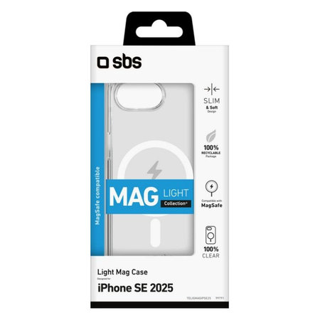 SBS - Étui Light Mag pour iPhone 16e, transparent