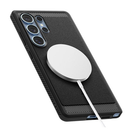Spigen - Étui Rugged Armor avec MagSafe pour Samsung Galaxy S25 Ultra, Matte Black