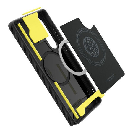 Spigen - Étui Rugged Armor avec MagSafe pour Samsung Galaxy S25 Ultra, Matte Black