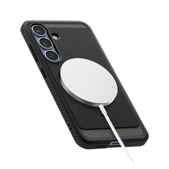 Spigen - Étui Rugged Armor avec MagSafe pour Samsung Galaxy S25, Matte Black