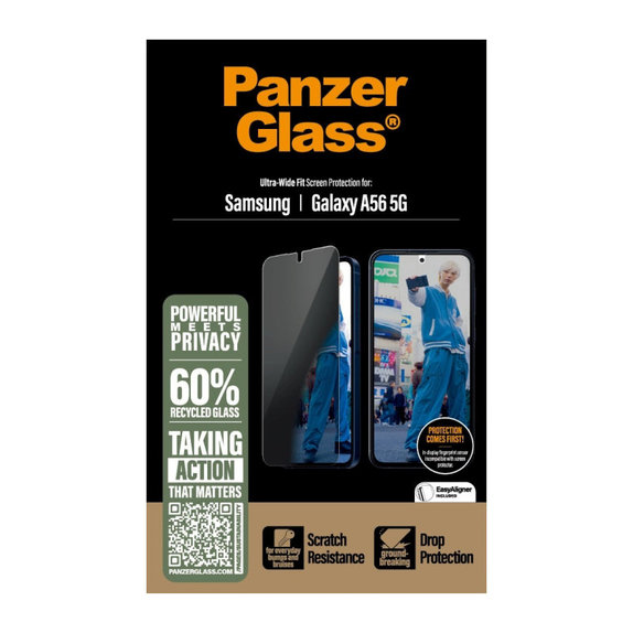 Verre trempé UWF Privacy pour Samsung A56 5G, Transparente, PanzerGlass
