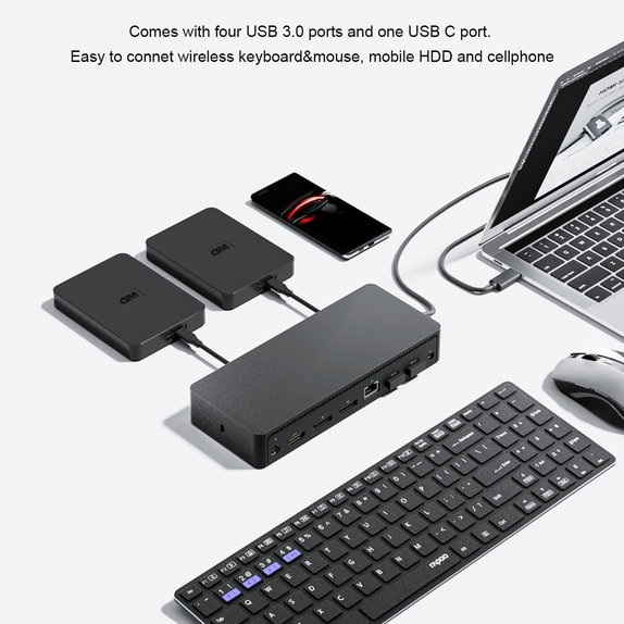 Dell D6000 - Station d'accueil (USB-C) + Adaptateur 130W Reconditionné