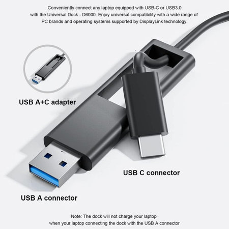 Dell D6000 - Station d'accueil (USB-C) + Adaptateur 130W Reconditionné