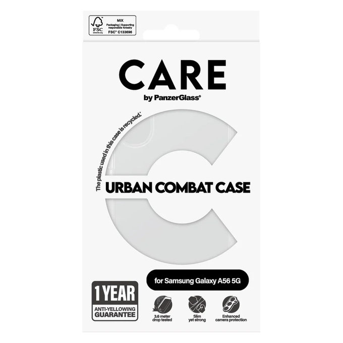 Étui Urban Combat pour Samsung Galaxy A56 5G, Transparent, PanzerGlass