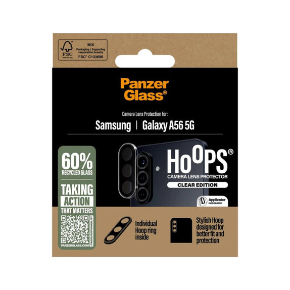 Protection d’objectif photo Hoops pour Samsung A56 5G, Transparent, PanzerGlass
