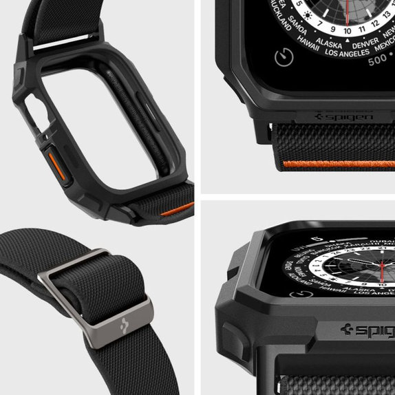 Spigen - Bracelet Lite Fit "Pro" pour Apple Watch (44, 45mm), Matte Black