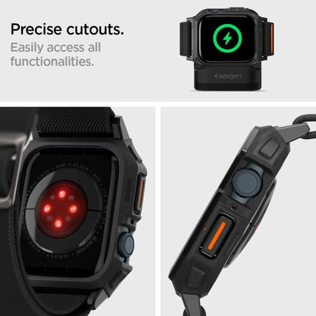 Spigen - Bracelet Lite Fit "Pro" pour Apple Watch (44, 45mm), Matte Black