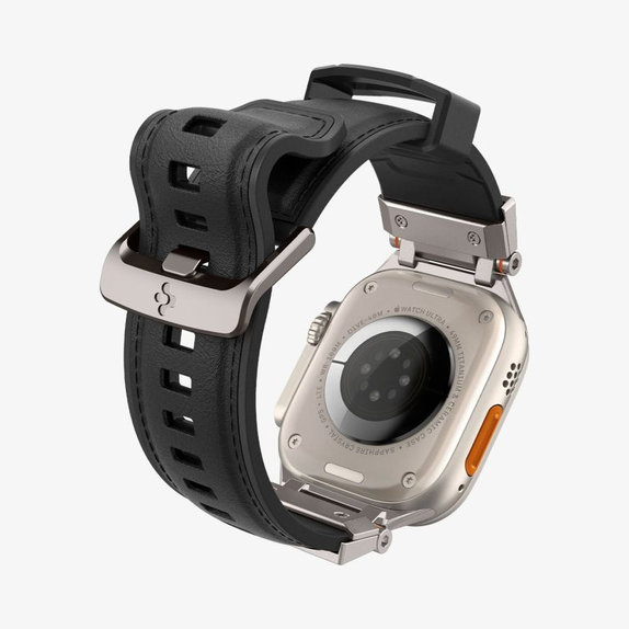 Spigen - Bracelet Durapro Armor PU pour Apple Watch (42, 44, 45, 49mm), noir