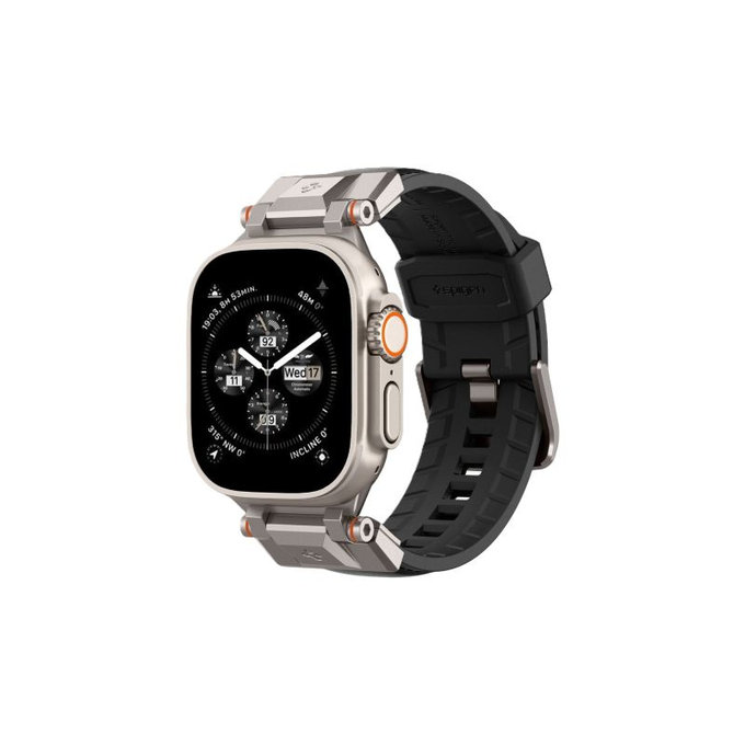 Spigen - Bracelet Durapro Armor PU pour Apple Watch (42, 44, 45, 49mm), noir