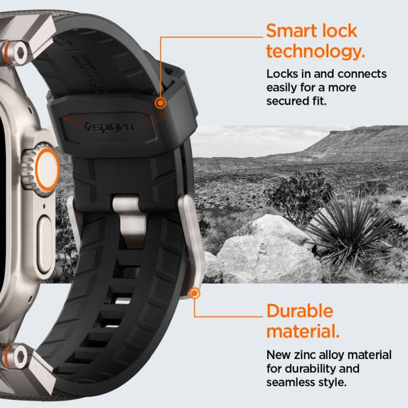 Spigen - Bracelet Durapro Armor pour Apple Watch (42, 44, 45, 49mm), gris