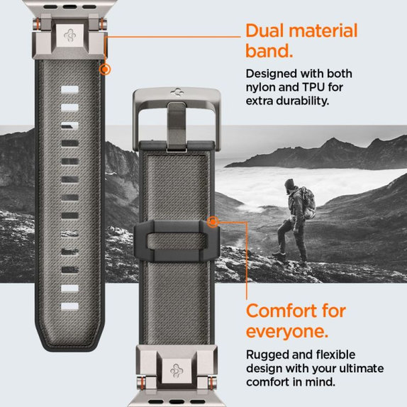 Spigen - Bracelet Durapro Armor pour Apple Watch (42, 44, 45, 49mm), gris