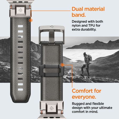 Spigen - Bracelet Durapro Armor pour Apple Watch (42, 44, 45, 49mm), gris