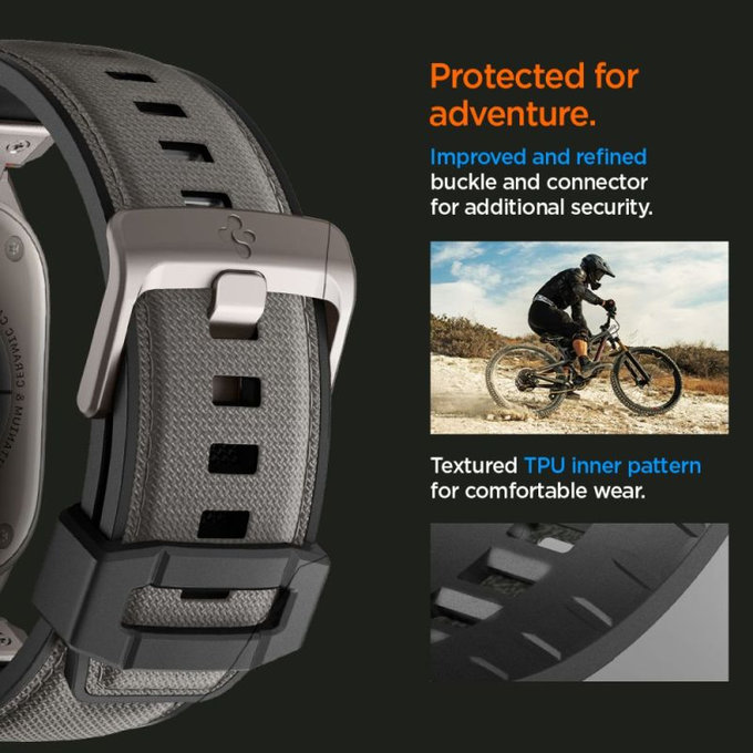 Spigen - Bracelet Durapro Armor pour Apple Watch (42, 44, 45, 49mm), gris