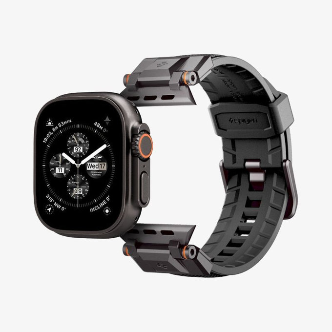 Spigen - Bracelet Durapro Armor pour Apple Watch (42, 44, 45, 49mm), Black Edition