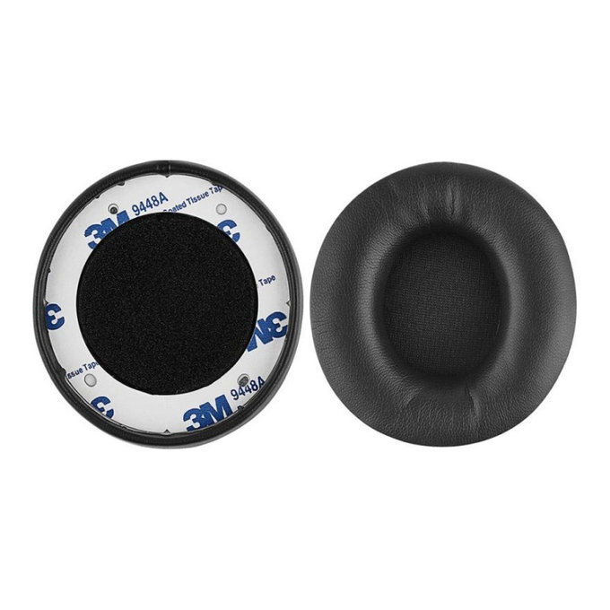 Coussinets de rechange pour Beats Solo Pro, Wireless, Mousse à mémoire + cuir PU, Noires, 1 Paire