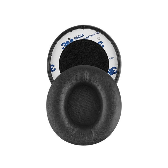 Coussinets de rechange pour Beats Solo Pro, Wireless, Mousse à mémoire + cuir PU, Noires, 1 Paire