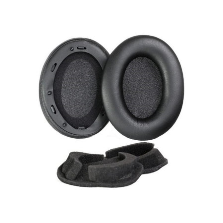 Coussinets de rechange pour Sony WH-1000XM3, Mousse à mémoire + cuir PU, Noires, 1 Paire