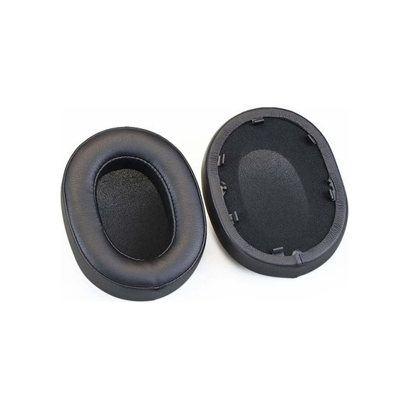 Coussinets de rechange pour Sony WH-1000XM5, Mousse à mémoire + cuir PU, Noires, 1 Paire
