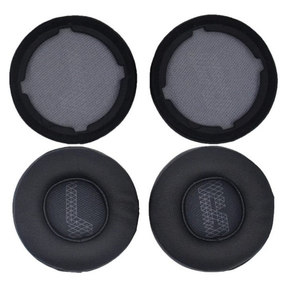 Coussinets de rechange pour JBL Live 400BT, 460NC, Mousse à mémoire + cuir PU, Noires, 1 Paire