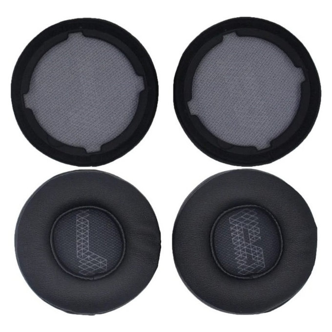 Coussinets de rechange pour JBL Live 400BT, 460NC, Mousse à mémoire + cuir PU, Noires, 1 Paire