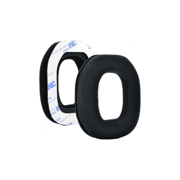 Coussinets de rechange pour Logitech Astro A40, A50, Mousse à mémoire + en Textile, Noires, 1 Paire
