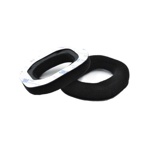 Coussinets de rechange pour Logitech Astro A40, A50, Mousse à mémoire + en Textile, Noires, 1 Paire