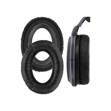 Coussinets de rechange pour Sennheiser HD650, Mousse à mémoire + cuir PU, Noires, 1 Paire