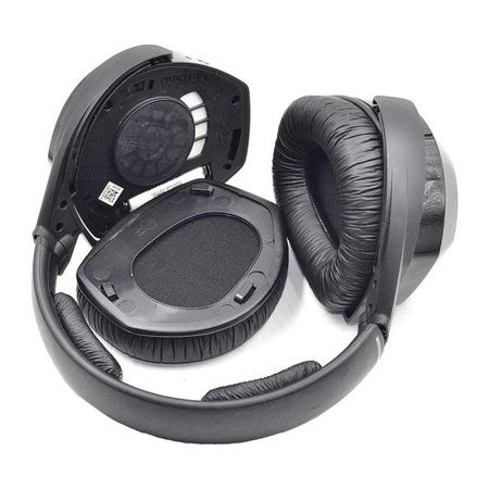 Coussinets de rechange pour Sennheiser HDR175, RS175, Mousse à mémoire + cuir PU, Noires, 1 Paire