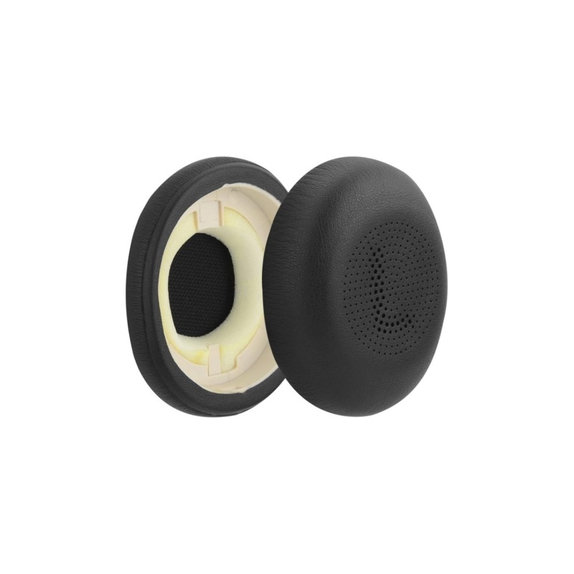 Coussinets de rechange pour Jabra Evolve2 65UC, Elite 45H, Mousse à mémoire + cuir PU, Noires, 1 Paire