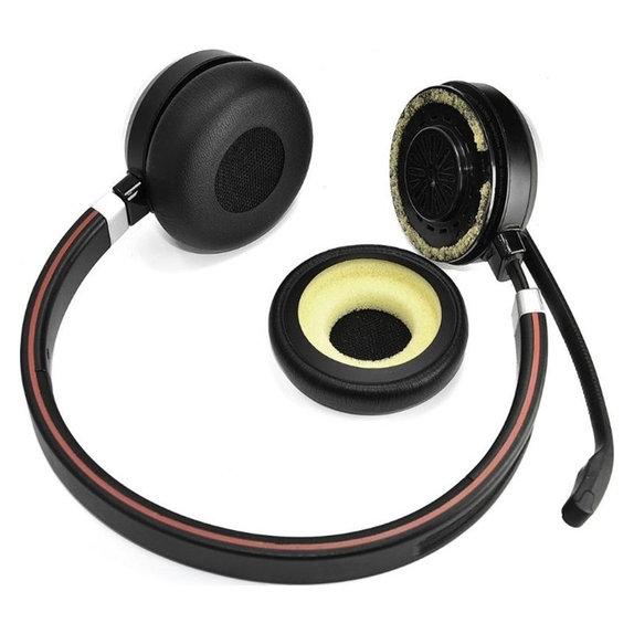 Coussinets de rechange pour Jabra Evolve 20, 30, 40, cuir PU, Noires, 1 Paire