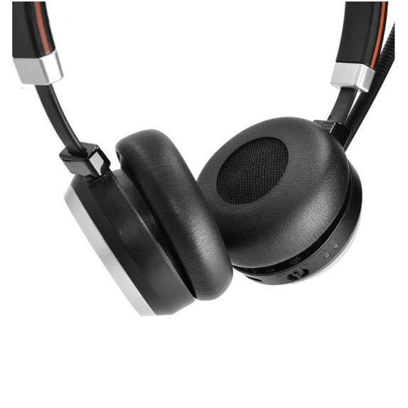 Coussinets de rechange pour Jabra Evolve 20, 30, 40, cuir PU, Noires, 1 Paire