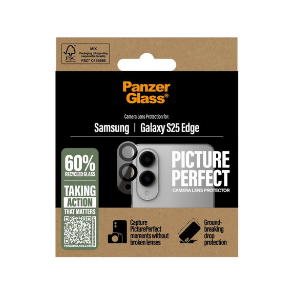 Protection d’objectif photo PicturePerfect pour Samsung S25 Edge, Noir, PanzerGlass